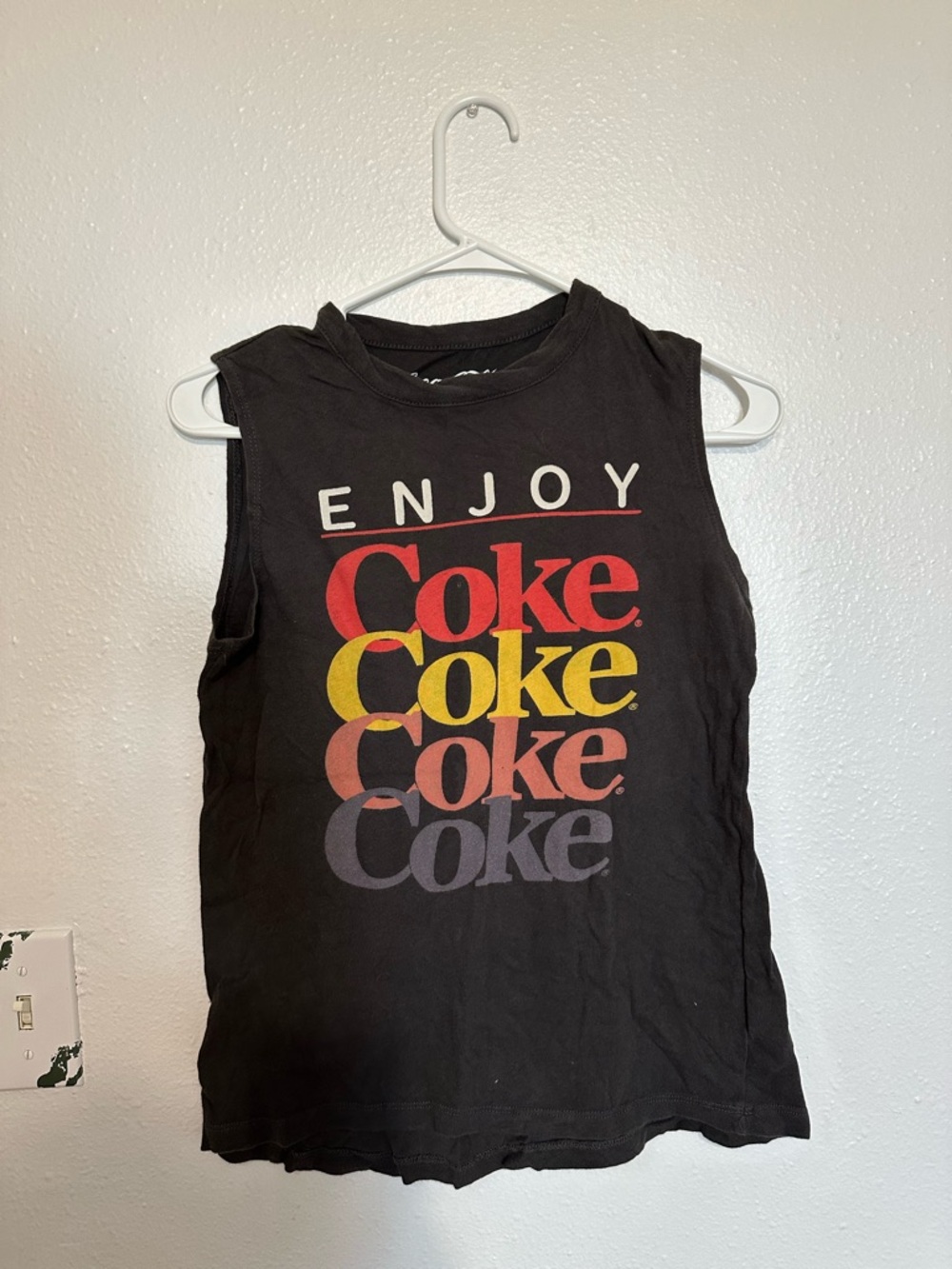 Coke Graphic Muscle Tank Top - Black